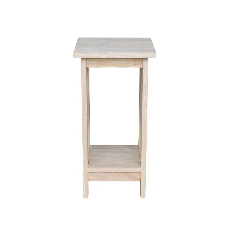 Mission Plant Stand Unfinished 24" - International Concepts: Solid Parawood, Indoor Square Holder