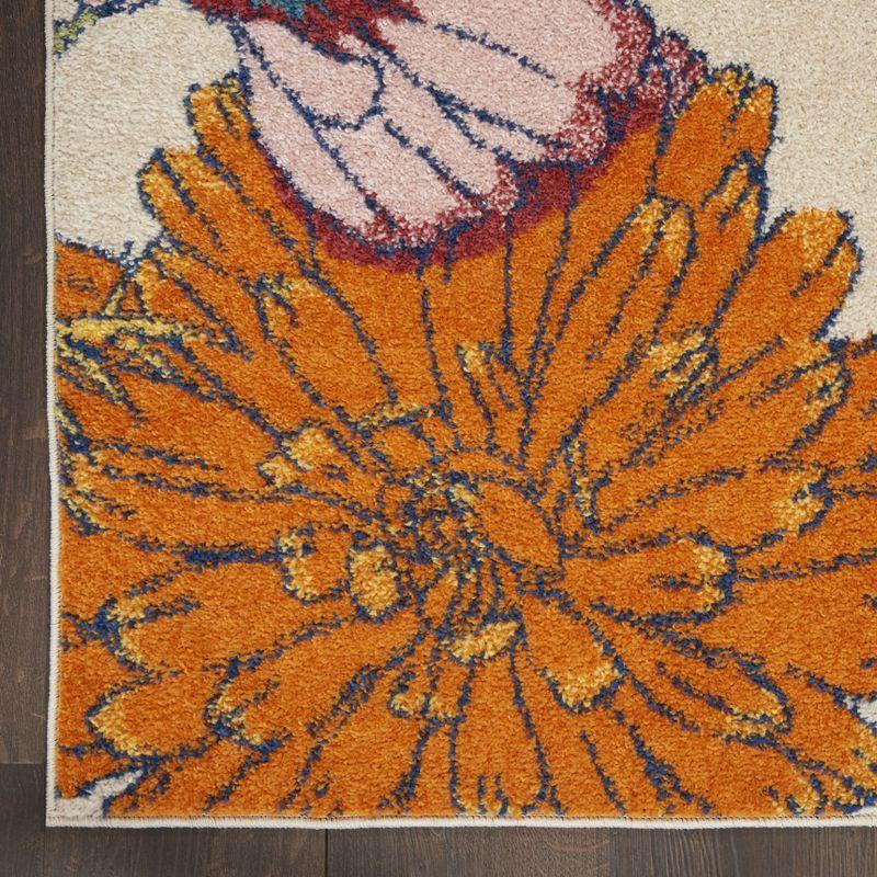 Nourison Allur Oversized Flowers Indoor Area Rug Ivory Multicolor 2'3" x 7'6"