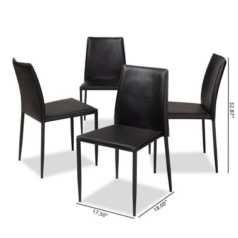 Set of 4 Pascha Modern and Contemporary Faux Leather Upholstered Dining Chairs - Baxton Studio