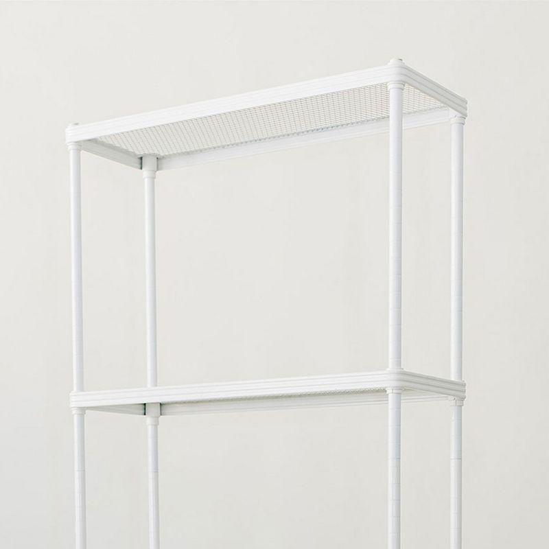 Design Ideas MeshWorks 3 Tier Full Size Metal Tower Bathroom Storage Shelving Unit Rack for Over the Toilet Organization, 26" x 9.8" x 70.3", White