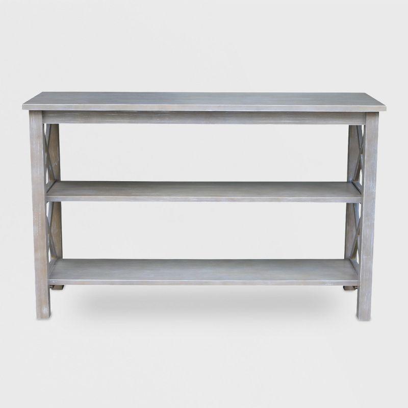 Hampton Console Table Washed Gray/Taupe - International Concepts: Solid Wood, Entryway, Foyer, Sofa Table