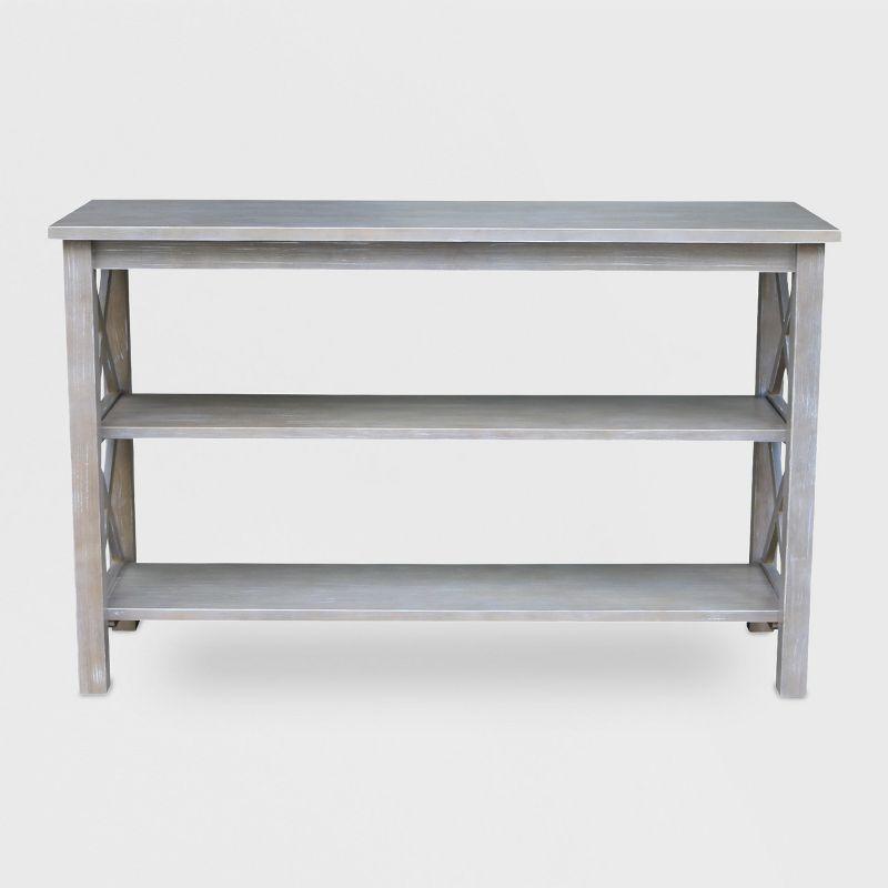 Transitional Hampton 48" Washed Gray Taupe Wood Console Table with Storage