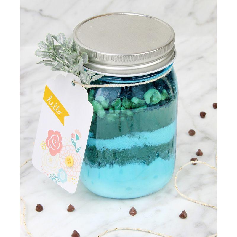 Cornucopia Brands 16oz Plastic Mason Jars 8pk, Blue/Silver; Mason Jar Style w/ Metal Lids, Pint Size, Compatible w/ Regular Mason Jar Lids