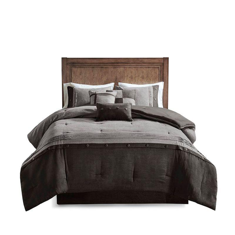 Madison Park Boone 7 Piece Faux Suede Comforter Set
