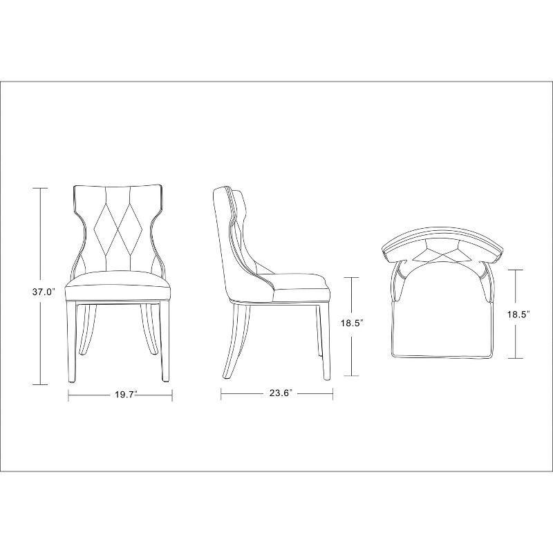 Set of 2 Reine Velvet Dining Chairs - Manhattan Comfort