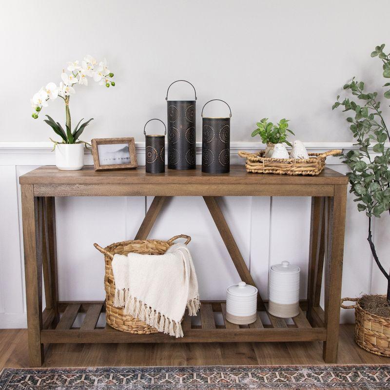 Dakota Fields Set of 3 Decorative Floral Cut-Out Pillar Candle Lanterns 12.5"