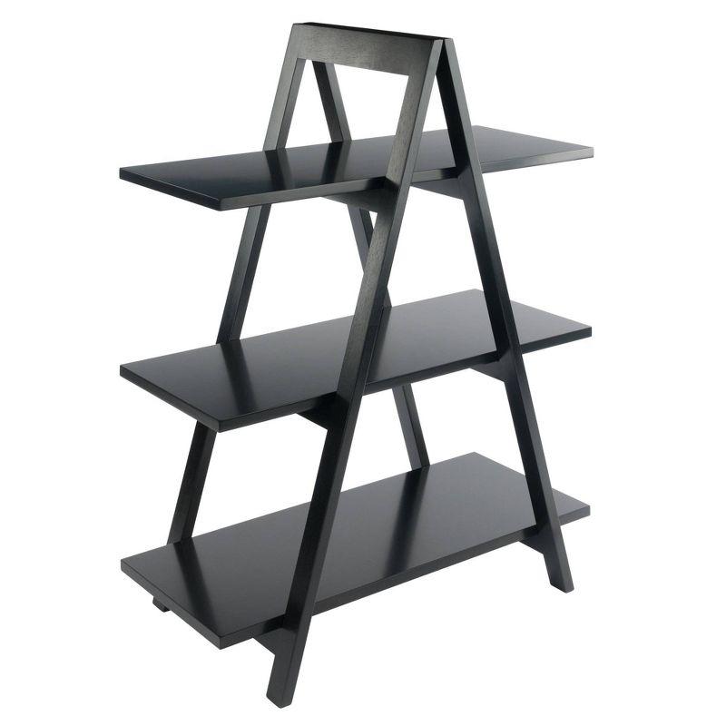 38.39" Aaron A Frame Shelf - Black - Winsome: Lacquered Wood Composite, 3-Tier Storage, Metal Hardware