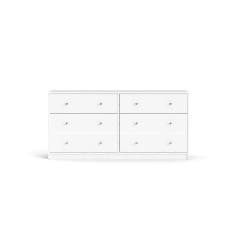 Tvilum Portland 6 Drawer Double Dresser, White