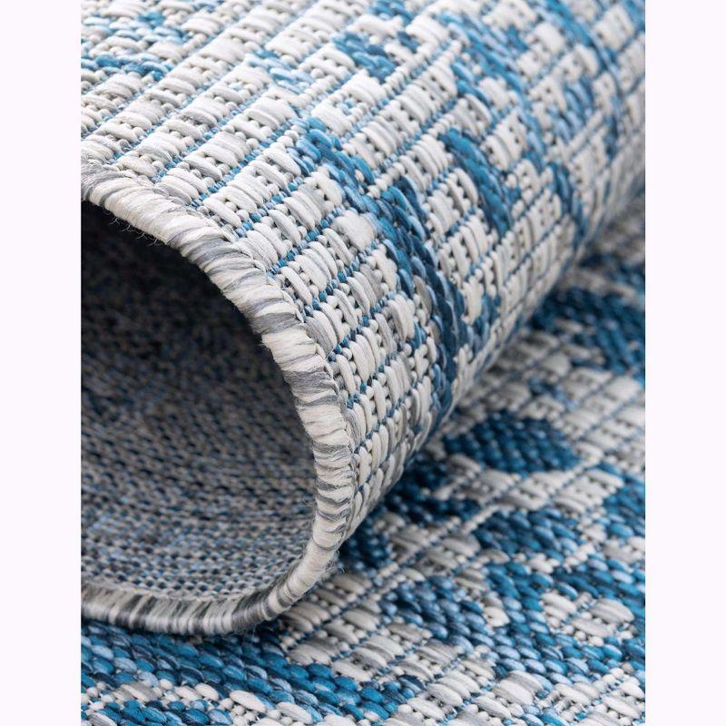 Unique Loom 5' 3 x 8' 0 Oval Indoor/Outdoor Traditional Blue Area Rug