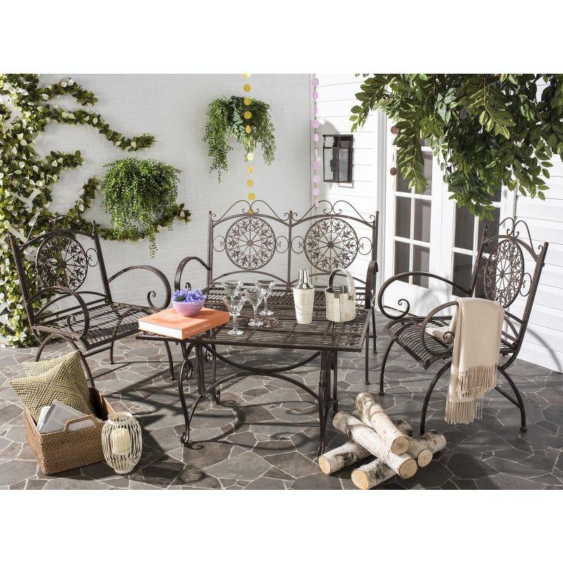 Rustic Brown Iron 4-Piece Outdoor Patio Set