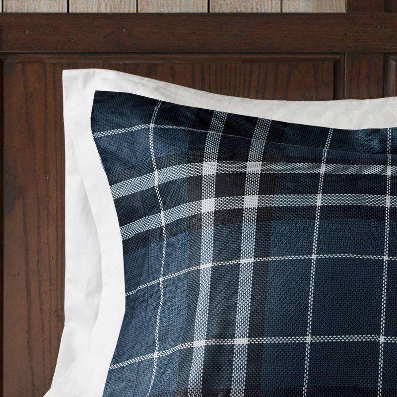 Navy Plaid Full Down Alternative Microfiber Comforter Set