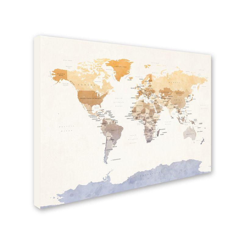 Michael Tompsett Watercolor World Map Canvas Art 24'' x 32''