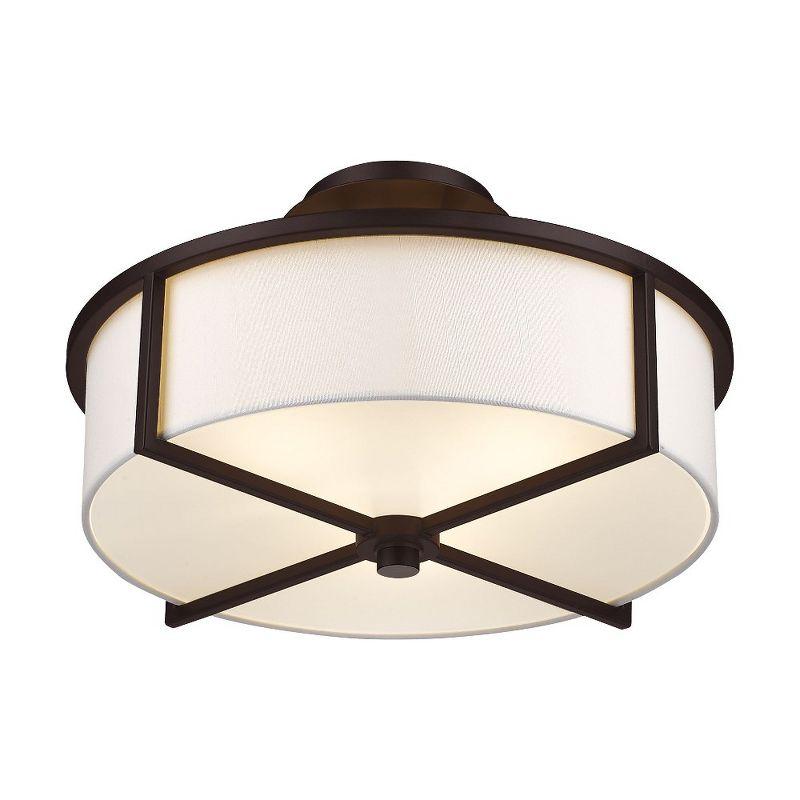 Livex Lighting Wesley 3 - Light Semi-Flush Mount in  Bronze