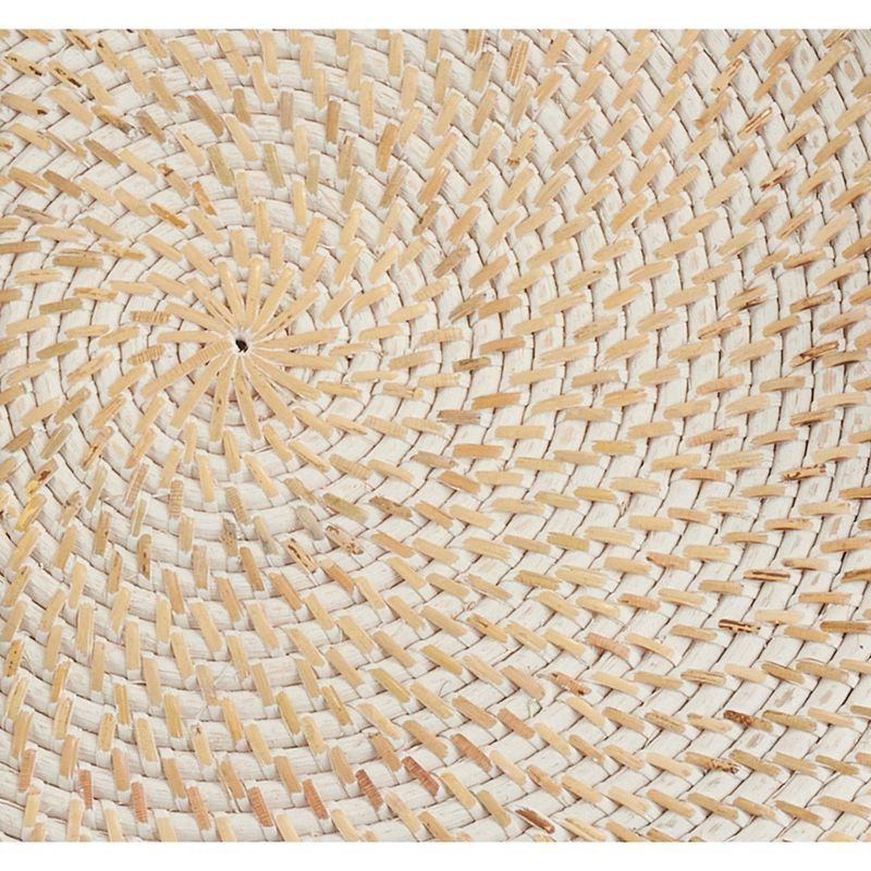 Natural Woven Rattan Round Placemats, Set of 4