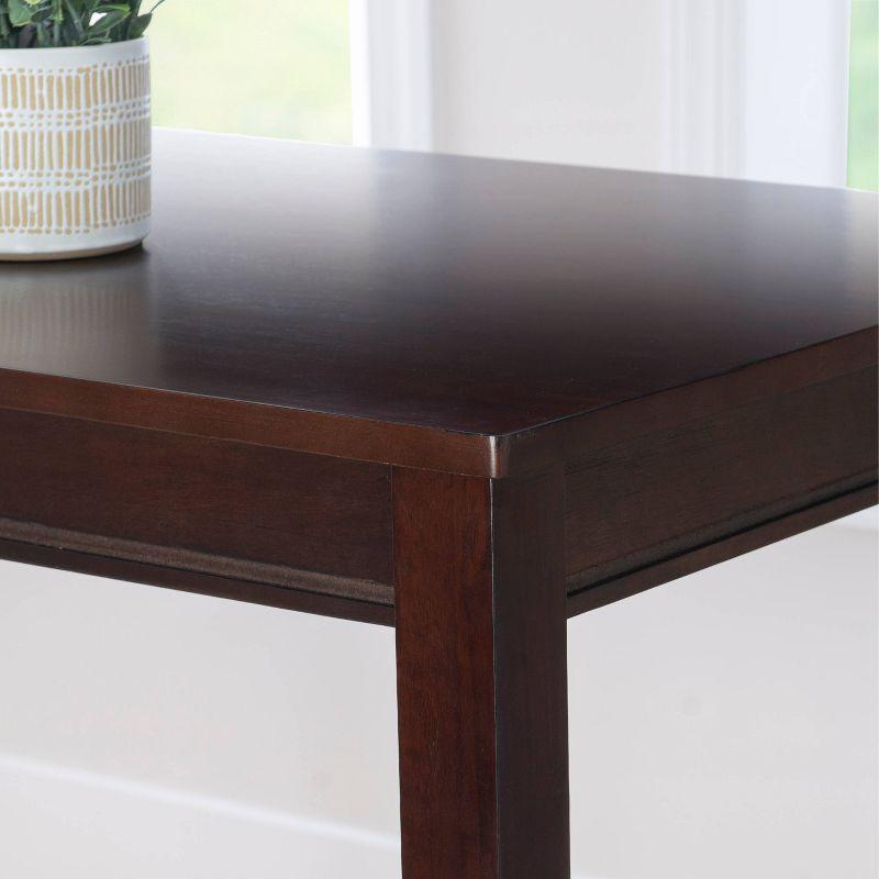 42" Claridge Modern Bar Height Pub Table Walnut - Linon: Rubberwood Base, MDF Top, Seats 4