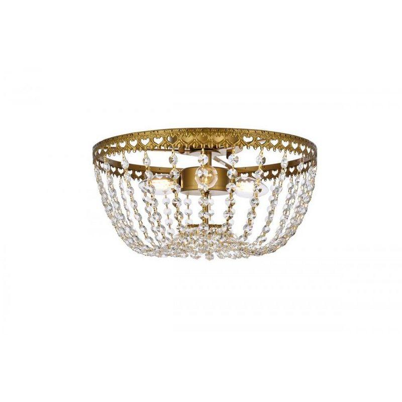 Kylie 14'' Brass Flush Mount with Crystal Accents