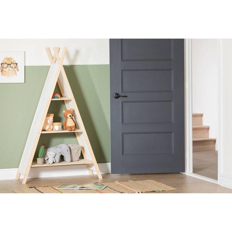 59.25" Sweedi Tent Shelving Unit Natural Cotton/Pine - South Shore: Kids' Room Storage, Pine Frame