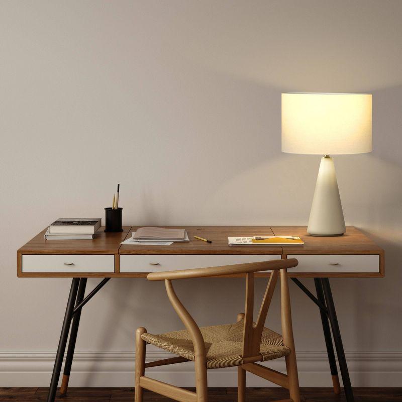 Brightech Nathaniel Cement Modern Contemporary (Includes LED Light Bulb) Standard Table Lamp Beige/Cream