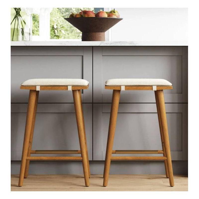 Nathan James Barker Upholstered Counter Stool with Solid Wood Frame