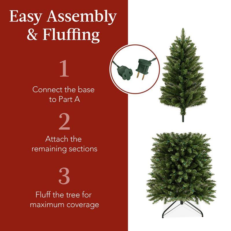 Best Choice Products 4.5ft Prelit Pencil Christmas Tree, Spruce Style Holiday Decor w/ 288 Tips, 150 Lights, Base