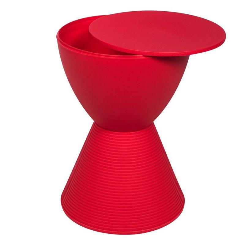 Boyd Modern Red Round Plastic Accent Side Table