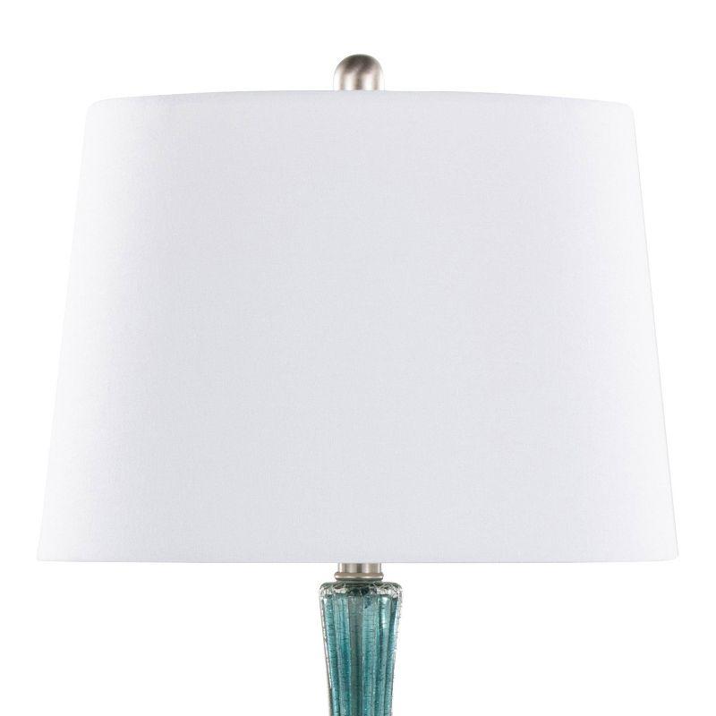 LumiSource Jenny 27" Table Lamps: Brushed Nickel Accents, Linen Drum Shade, UL Listed