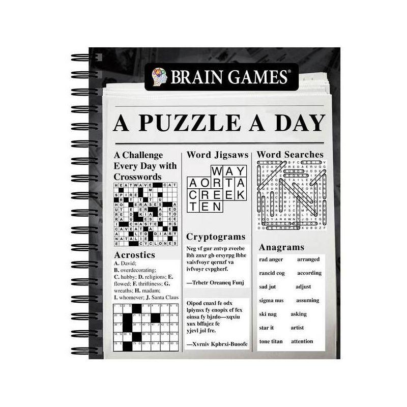 Brain Games - A Puzzle a Day - by  Publications International Ltd & Brain Games (Spiral Bound)