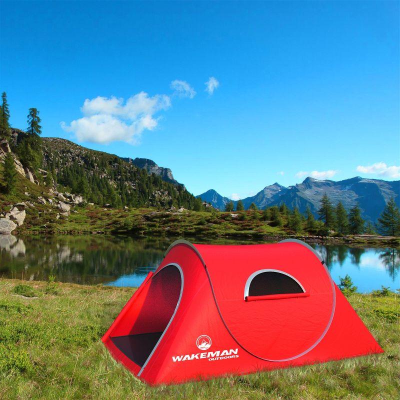 Red 2-Person Three Season Dome Camping Tent with Carry Bag