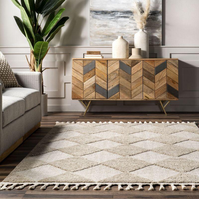 Nuloom Marissa High/Low Diamond Tassel Indoor Area Rug