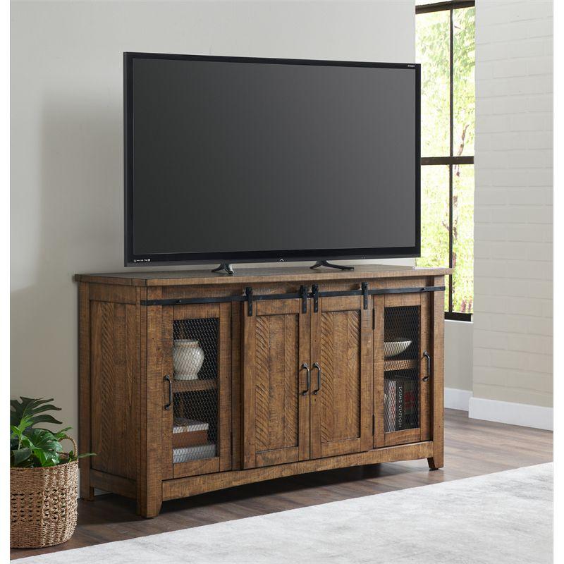 Chesapeake Solid Wood TV Stand Natural Brown Finish - Martin Svensson Home