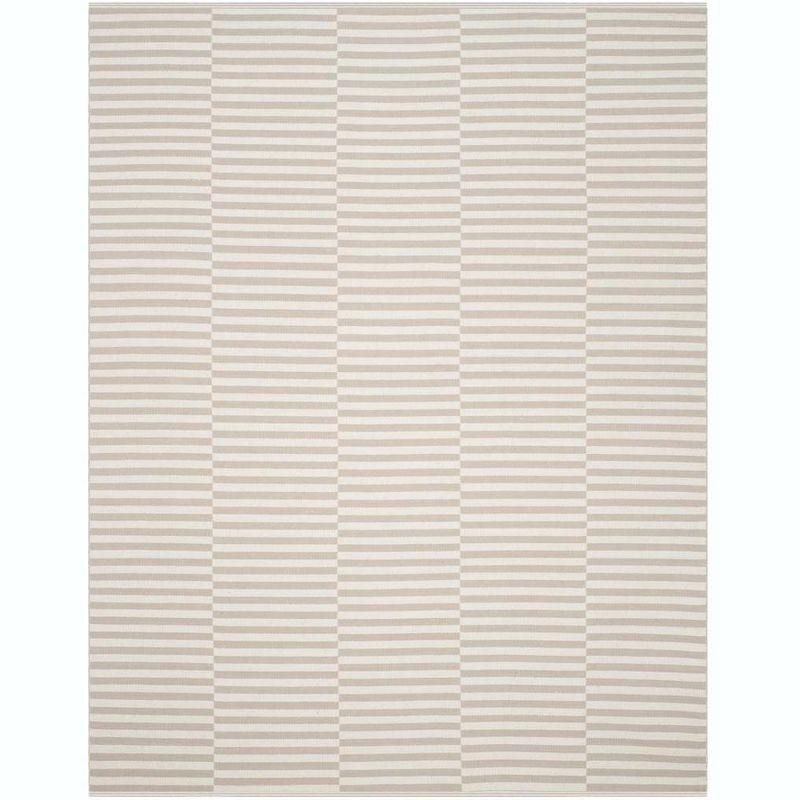 Coastal Charm Gray Cotton 8' x 10' Flat Weave Area Rug