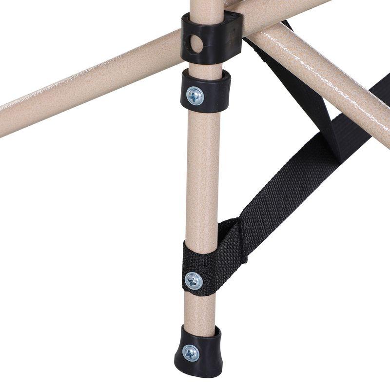 Outsunny Folding Camping Cot for Adults with Carry Bags, Side Pockets, Outdoor Portable Sleeping Bed for Travel Camp Vocation, Black