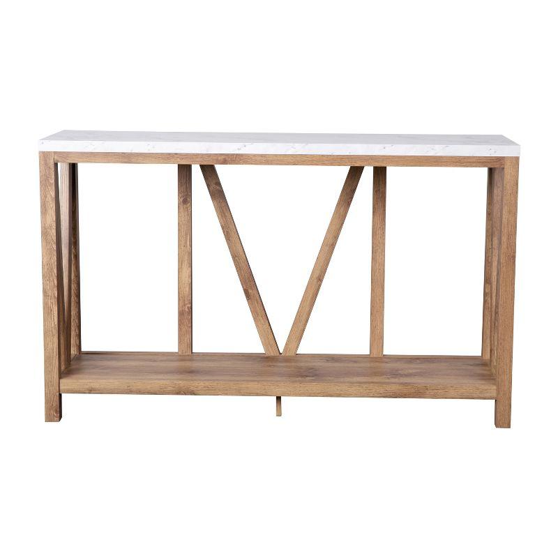 Flash Furniture Charlotte Modern 2-Tier Farmhouse Entryway Living Room Console Accent Table