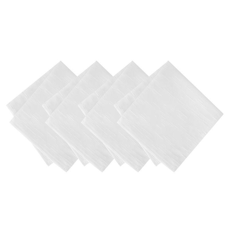 Continental Solid Texture Water and Stain Resistant Napkins, Set of 4 - 17" x 17" - White - Elrene Home Fashions
