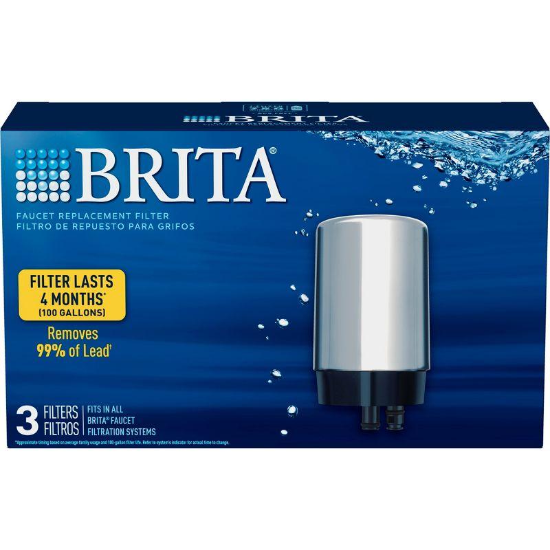 Brita 3ct Replacement Water Filters for Brita Tap Faucet Mounts - Chrome: Filters Copper & Mercury