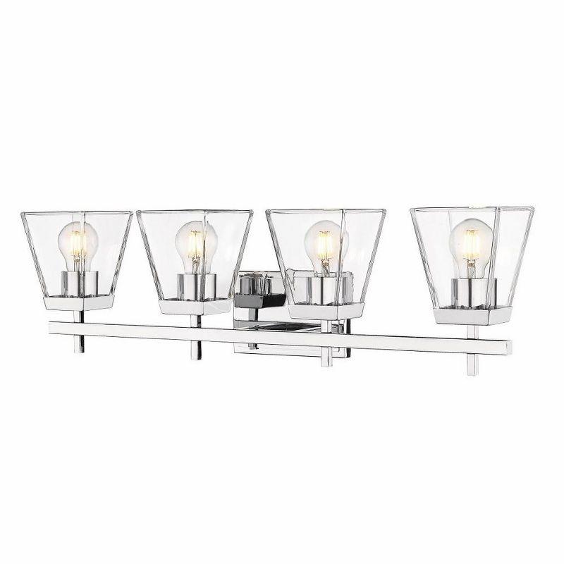 Lauren Chrome 4-Light Vanity with Clear Glass Shades