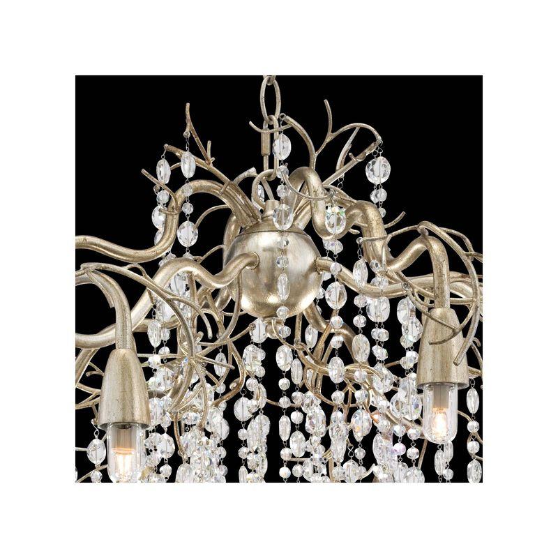 Possini Euro Design Branches Champagne Silver Chandelier 31" Wide Modern Clear Crystal 8-Light Fixture for Dining Room House Kitchen Island Entryway