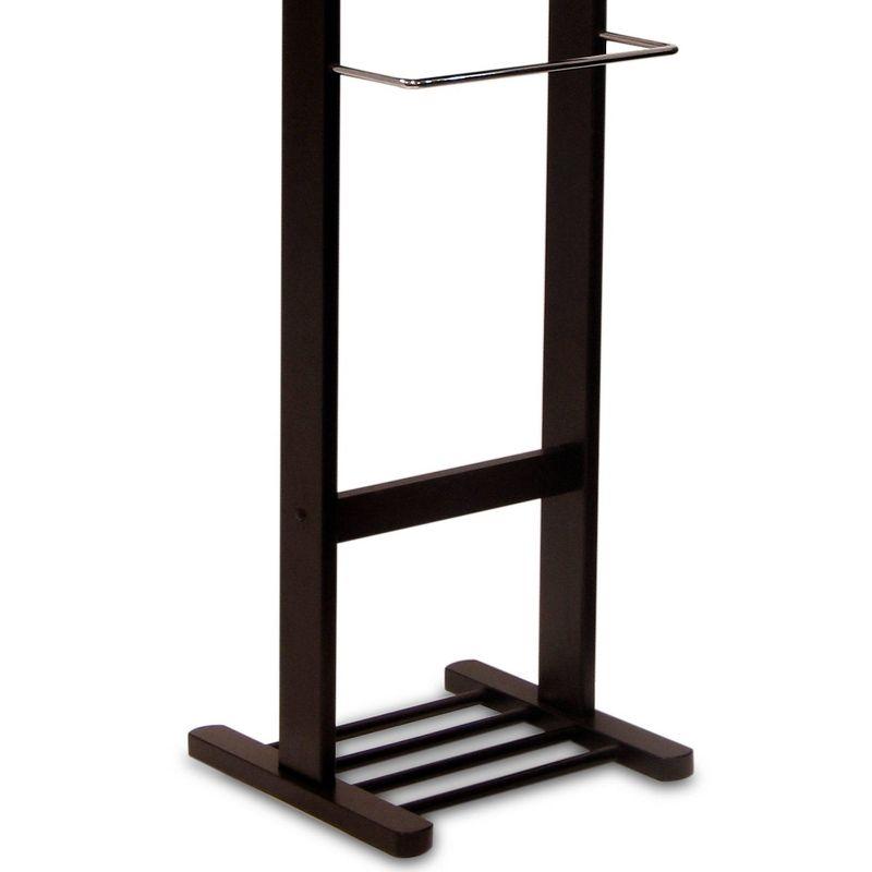 Carson Valet Stand - Dark Espresso - Winsome: Suit & Accessory Organizer, Shoe Rack, Tilt Mirror