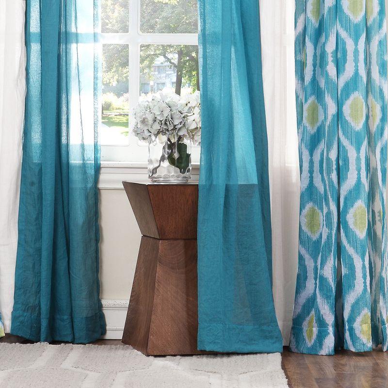 50"x95" No. 918 Sheer Avril Crushed Texture Rod Pocket Curtain Panel Marine: Sheer Curtain Panel, Polyester, 1 Piece