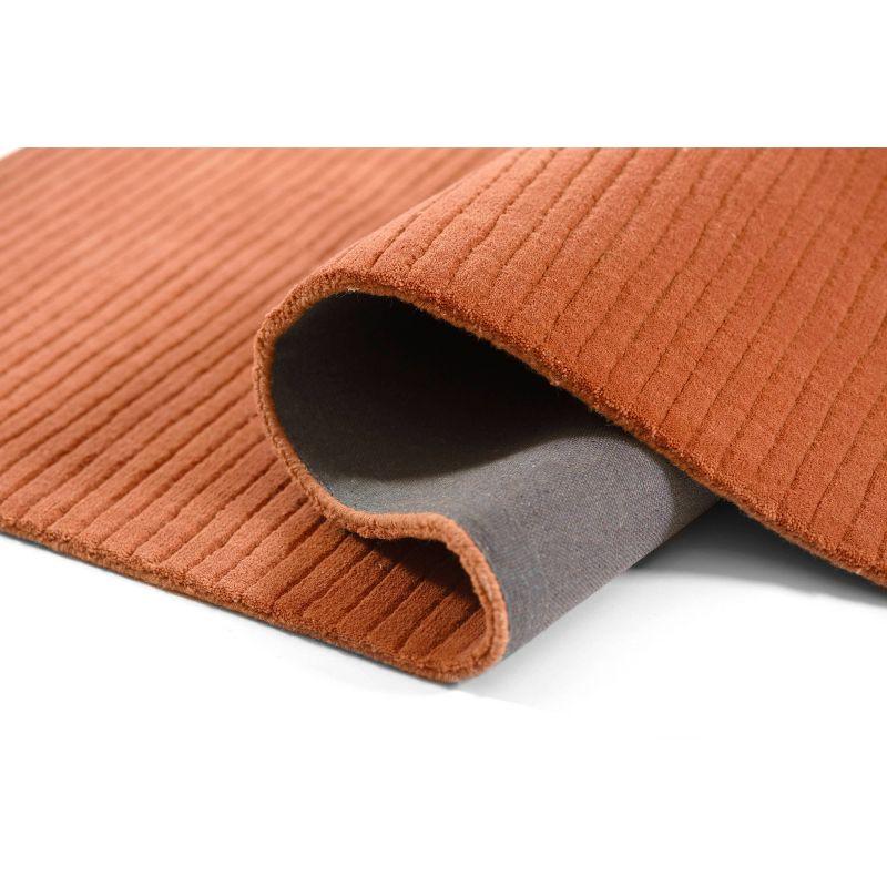 Momeni 2'x4' Asher Solid Handloomed Area Rug Rust: Wool, Medium Pile, Handmade, Indoor, Accent Rug, Cotton Backing