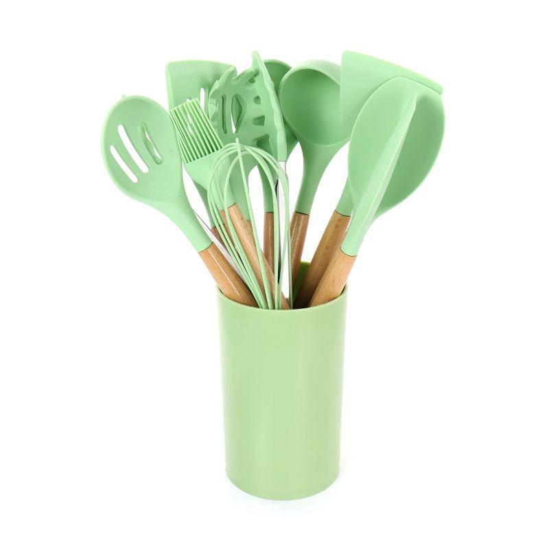 MegaChef 12 Piece Silicone and Wood Cooking Utensils Set