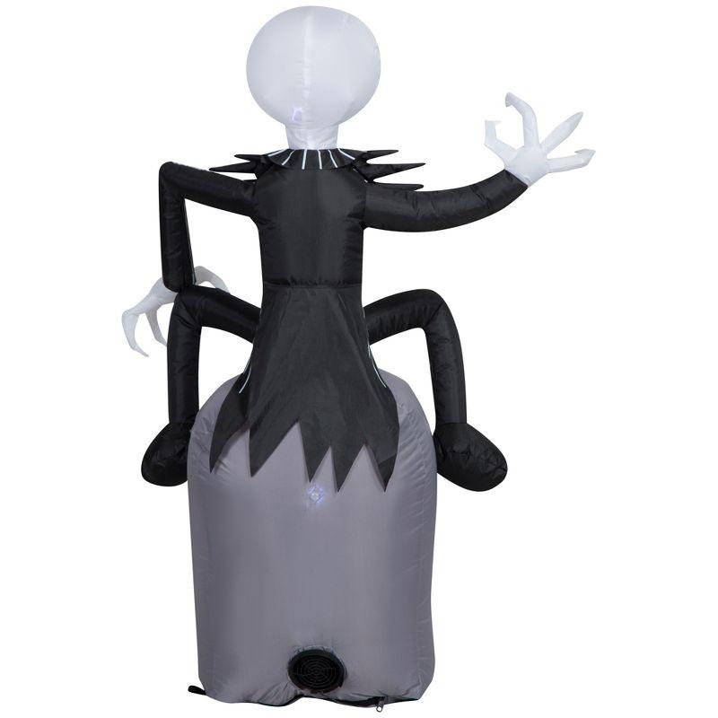 Gemmy Airblown Inflatable Jack Skellington on Tombstone Disney, 3.5 ft Tall, Multicolored