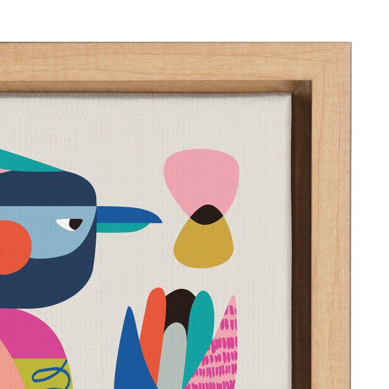 18" x 24" Sylvie Mid Century Modern Kookaburra Framed Wall Canvas by Rachel Lee Natural: Rachel Lee Art