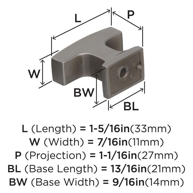 Amerock Westerly 1-5/16 inch (33mm) Length Satin Nickel Cabinet Knob