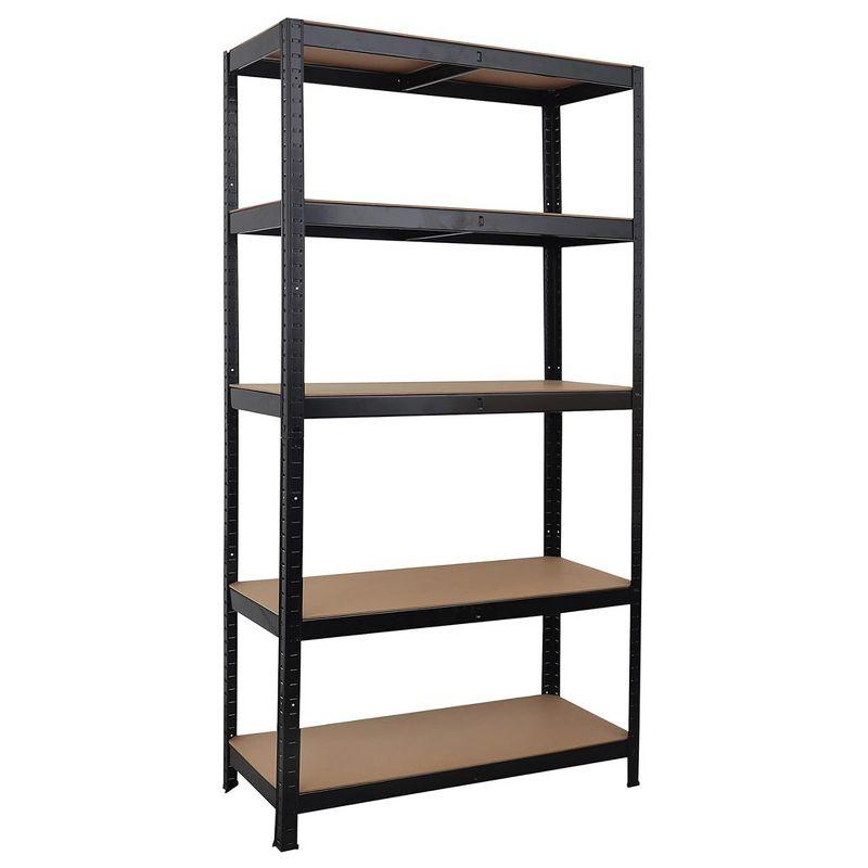 5 Tier Adjustable Garage Storage Shelving, Heavy Duty Metal Storage Utility Rack Shelf Unit for Warehouse Pantry Closet Kitchen, Black