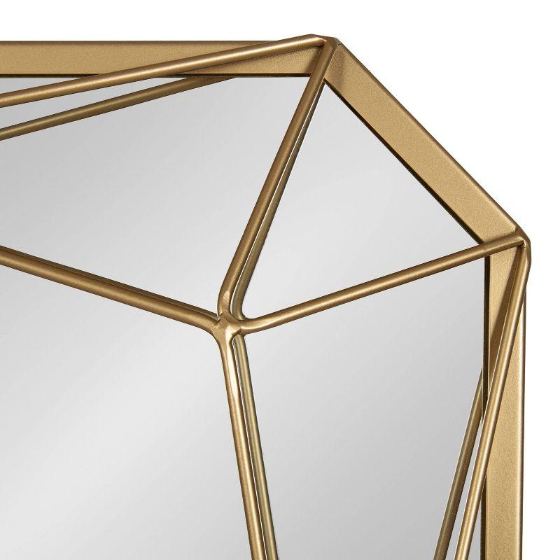 Keyleigh 31"x25.5" Gold Metal Geometric Rectangular Wall Mirror