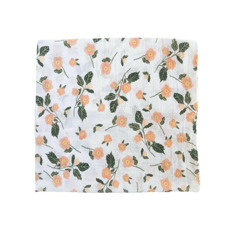 Red Rovr Organic Cotton Muslin Swaddle Blanket - Blushing Bloom - 2pk