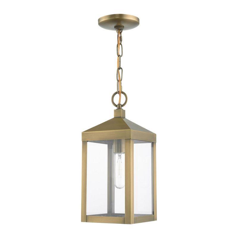 Lighting Lumens 6.25in Satin Post Top Lantern Outdoor Light with Clear Glass Shade