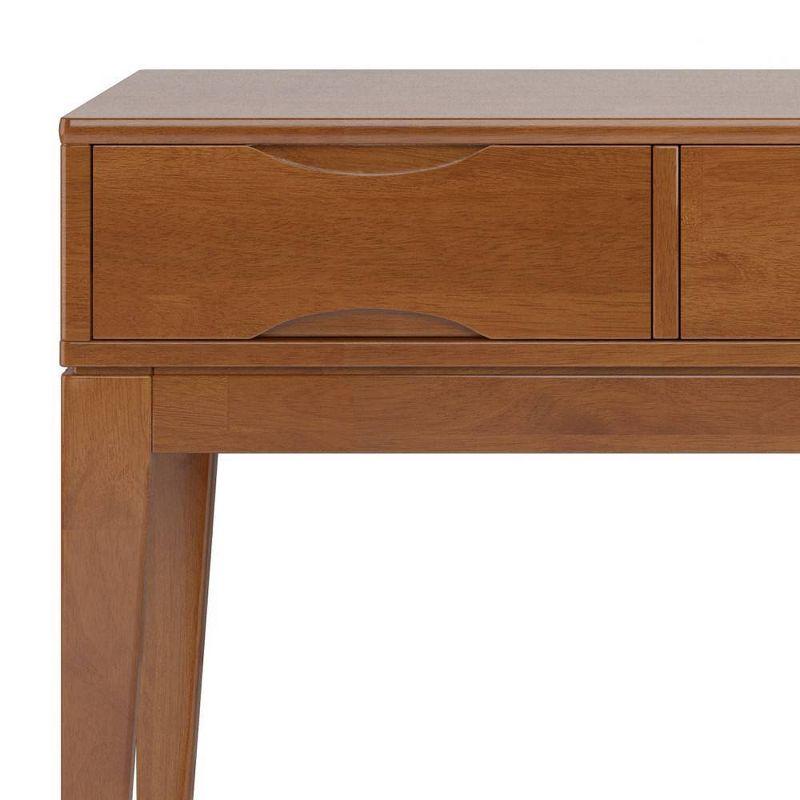 Simpli Home Harper 54"W Solid Hardwood Mid-Century Modern Storage Console Table with Drawers and Tapered Legs