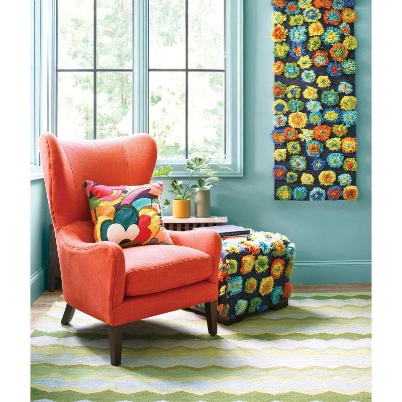 Dash and Albert Rugs Kit Kemp x Annie Selke Safety Net Green Handwoven Wool Rug